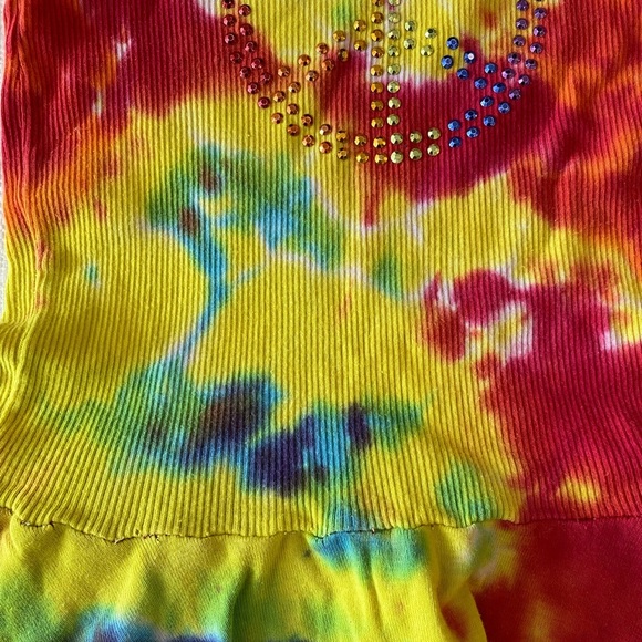 DENNYS Tie-Dye Dress with Studded Peace Sign - Picture 2 of 6